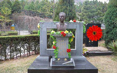 新闻联播罗京墓地：四周青松绿柏，话筒雕塑诠释一生